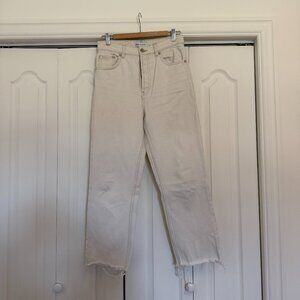 ZARA High-Rise Straight-Leg Jeans – Off-White/Cream